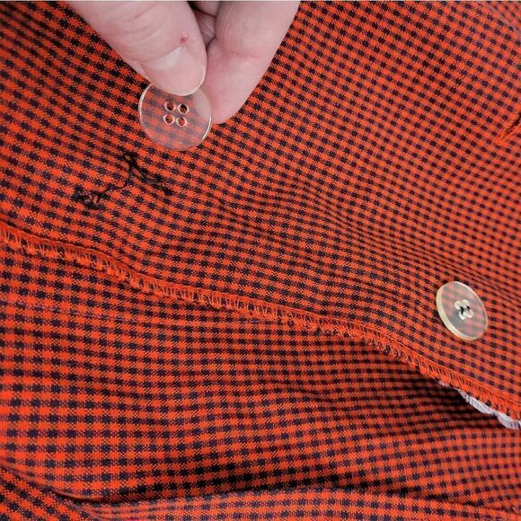 VINTAGE 80s does 50s dress Basco red collared plaid check S - Picture 6 of 11